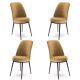 Lot de 4 chaises Olgino Velours Cappuccino et Métal Marron