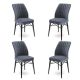 Lot de 4 chaises Miur Velours Gris foncé et Métal Noir