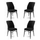 Lot de 4 chaises Miur Velours et Métal Noir