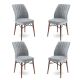 Lot de 4 chaises Miur Velours Gris et Métal Marron