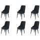 Lot de 6 chaises Komio Velours Anthracite et Métal Noir