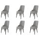 Lot de 6 chaises Komio Velours Gris et Métal Noir