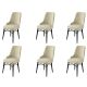 Lot de 6 chaises Komio Velours Crème et Métal Noir