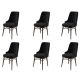 Lot de 6 chaises Komio Velours Noir et Métal Marron