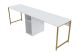 Bureau double moderne Hanvel L240cm Bois Blanc et Métal Or