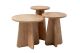 Lot de 3 tables basses gigognes moderne Velino Chêne clair