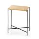 Table basse rectangulaire style industriel Antula 40x26cm Bois massif clair et Métal Noir