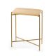 Table basse rectangulaire style industriel Antula 40x26cm Bois massif clair et Métal Or