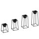 Lot de 4 cache-pots / Bougeoirs Design avec support Feliz Métal Noir