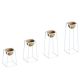 Lot de 4 cache-pots / Bougeoirs Design avec support Feliz Métal Blanc