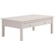 Table basse 1 tiroir Lorina L110xH70cm Pin massif Blanc