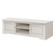 Meuble TV 2 portes Carrola L160cm Pin massif Blanc