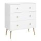 Commode pour enfant 4 tiroirs Gauya L92cm Blanc et Chêne clair