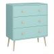 Commode pour enfant 4 tiroirs Gauya L92cm Turquoise et Chêne clair