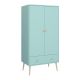 Armoire pour enfant 2 portes et 1 tiroir Gauya L80cm Turquoise