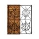 Décoration murale 4 Feuilles Pistado L48xH58cm Bois foncé et Métal Noir