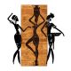 Décoration murale 3 femmes Tatiro L54xH58cm Bois foncé et Métal Noir