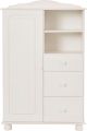 Buffet 1 porte et 3 tiroirs Claudette L80xH125cm Pin ciré Blanc