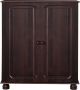 Buffet 2 portes Claudette L85xH95cm Pin ciré Brun foncé