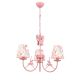 Suspension 3 lampes pour chambre d'enfant thème papillon Hakus Métal Rose