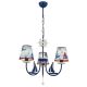 Suspension 3 lampes pour chambre d'enfant thème maritime Hakus Métal Bleu