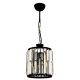 Suspension 1 lampe Farla D20cm Métal Noir et Verre cristal Transparent