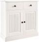 Buffet 2 tiroirs et 2 portes style campagnard Riman Pin massif Blanc