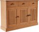 Buffet 3 tiroirs et 3 portes style campagnard Riman Pin massif Naturel