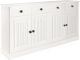 Buffet 4 tiroirs et 4 portes style campagnard Riman Pin massif Blanc