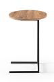 Table d'appoint ronde style contemporain Azaro D38cm Bois Naturel et Métal Noir