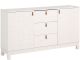 Buffet moderne 3 tiroirs et 2 portes Elisa Pin massif Blanc