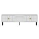 Meuble TV design Vontino L150cm Blanc et Or