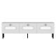 Meuble TV design Menda L150cm Blanc et Argent