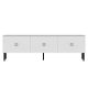 Meuble TV design karven L150cm Blanc et Argent