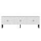 Meuble TV design Valmo L150cm Blanc et Argent