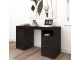 Bureau moderne 3 tiroirs et 1 porte Fortuo L140cm Pin Wenge