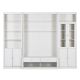 Mur TV 6 portes et 2 tiroirs Annela L288cm Pin Blanc