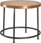 Table basse ronde design Kavira D55cm Bois foncé et Métal Noir