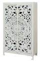 Buffet haut 2 portes Fedoued L100xH165cm Bois de Manguier sculpté Blanc