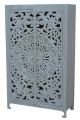 Buffet haut 2 portes Fedoued L100xH165cm Bois de Manguier sculpté Gris