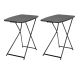 Lot de 2 tables d'appoint pliantes Dovel Plastique et Métal Noir