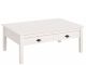 Table basse 2 tiroirs Lorina L110cm Pin massif Blanc