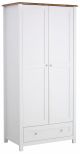 Armoire 2 portes et 1 tiroir Abdeli L83cm Blanc et Chêne clair