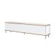 Meuble TV design Shonna L180cm Blanc avec bordure Or