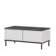 Table basse Shonna L90cm Blanc et Effet marbre Noir avec bordure Or