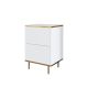 Table d'appoint moderne 1 porte Shonna L40xH60cm Blanc et Or