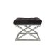 Tabouret assise capitonné Ulad Métal Argent et Velours Noir