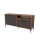 Buffet avec 4 portes battantes Eoda L160cm Bois foncé et Anthracite