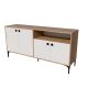 Buffet avec 4 portes battantes Eoda L160cm Chêne clair et Blanc