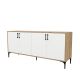 Buffet moderne 4 portes Elliot L180cm Chêne clair et Blanc